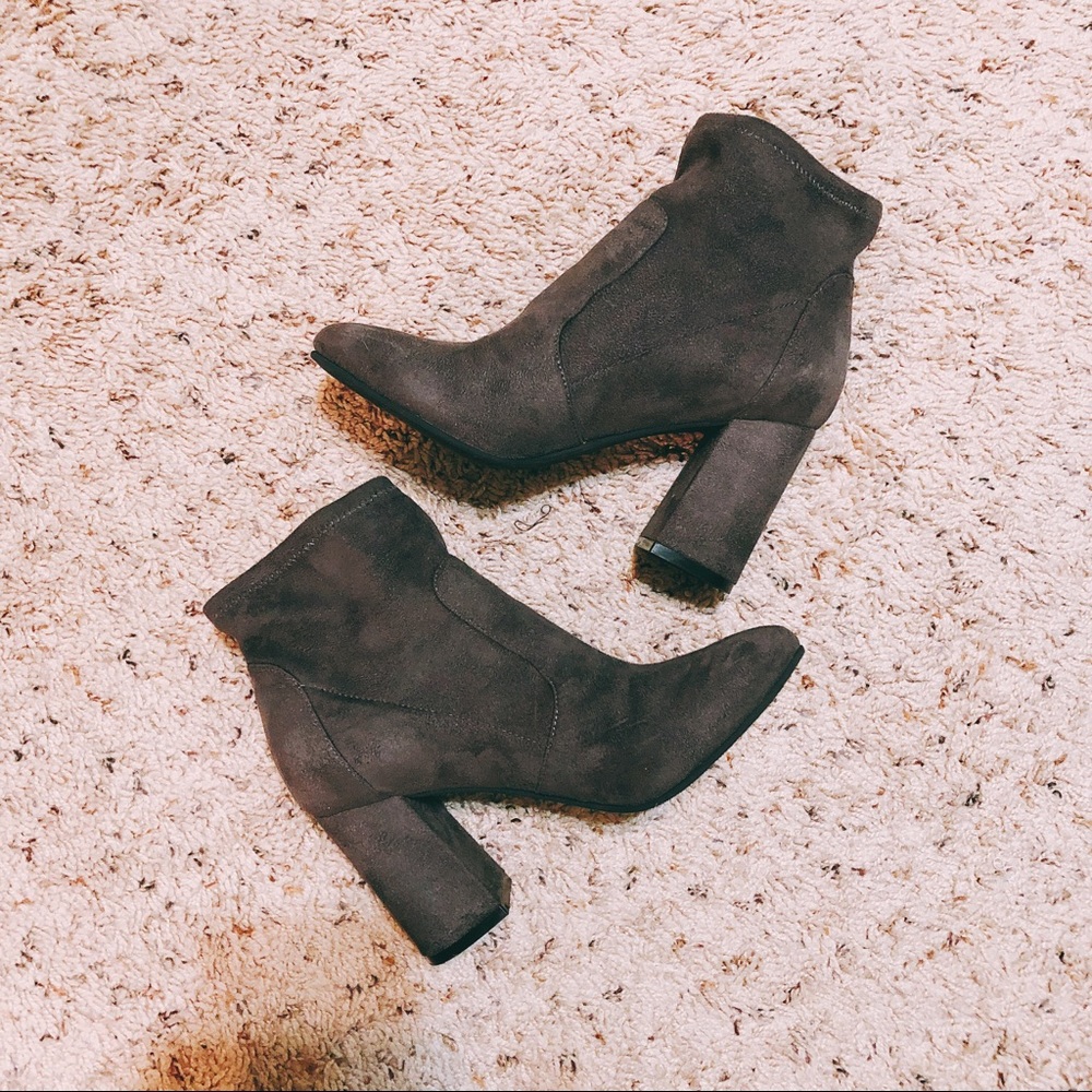 High Heel Socks Ankle Boots (Grey Color)
